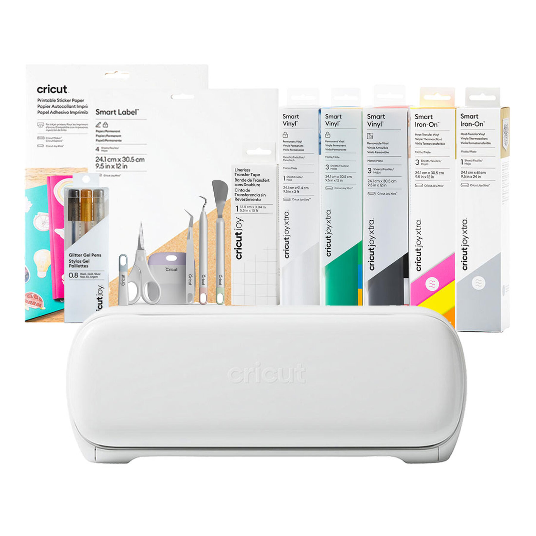 Cricut Joy Xtra cutting stickers with print then cut feature for small projects and crafts.