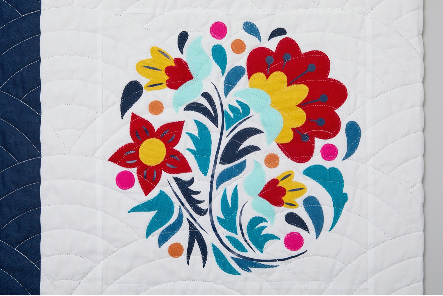 Russia floral block for June — Block of the Month quilt