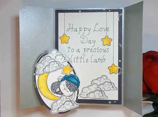 Mental health greeting card that says "Happy Love Day to a precious little lamb"