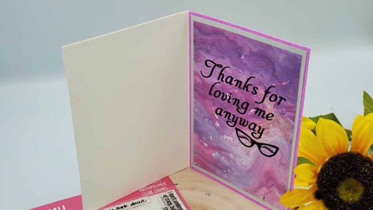 Mental health greeting card that says "Thanks for loving me anyway"