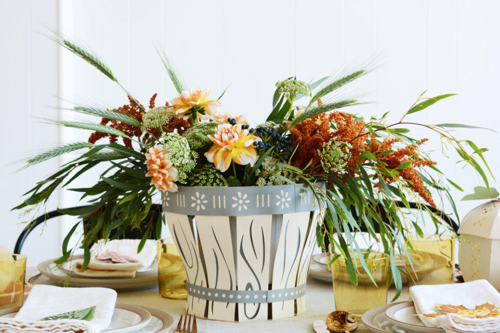 3D floral apple basket by Cricut for Thanksgiving