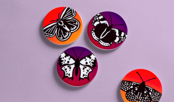 coasters with butterfly designs