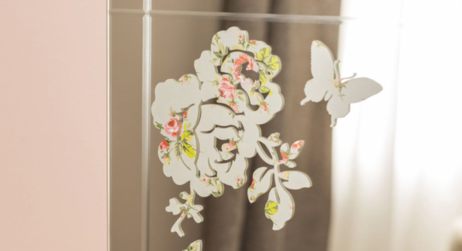 butterfly decal on mirror