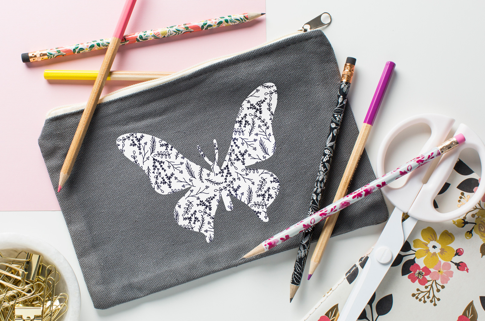 butterfly pencil bag