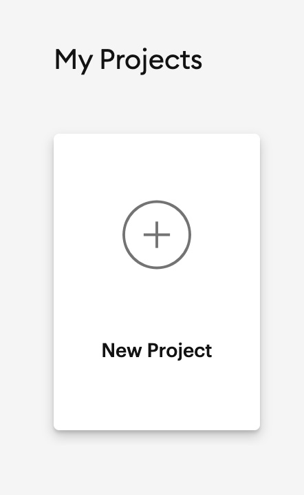 New project button in Cricut Design Space