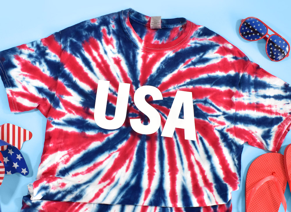 Colorful tie-dye tees for the 4th of July