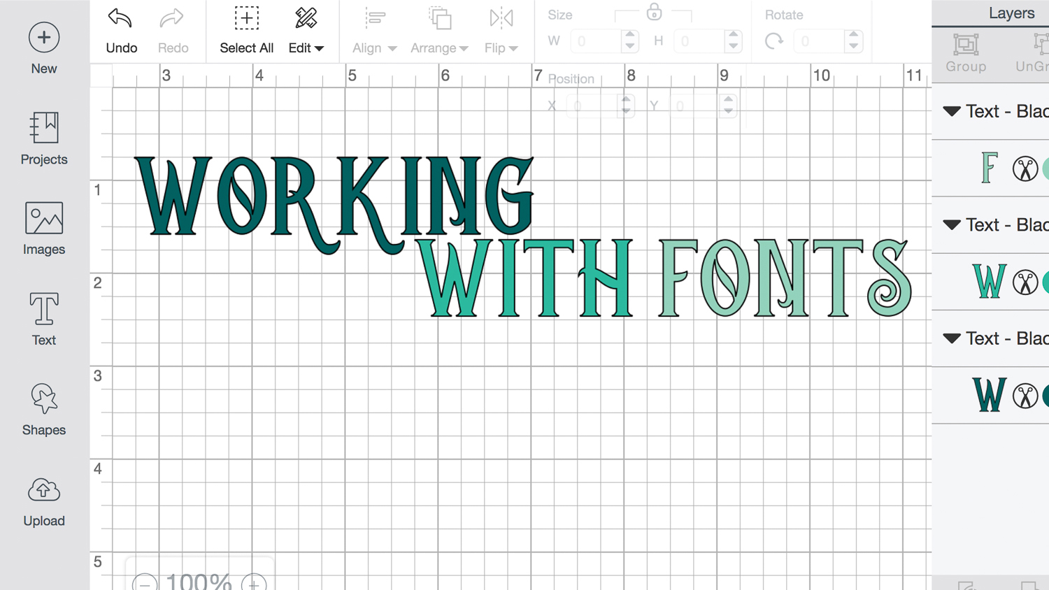 Working with fonts in Cricut Design Space