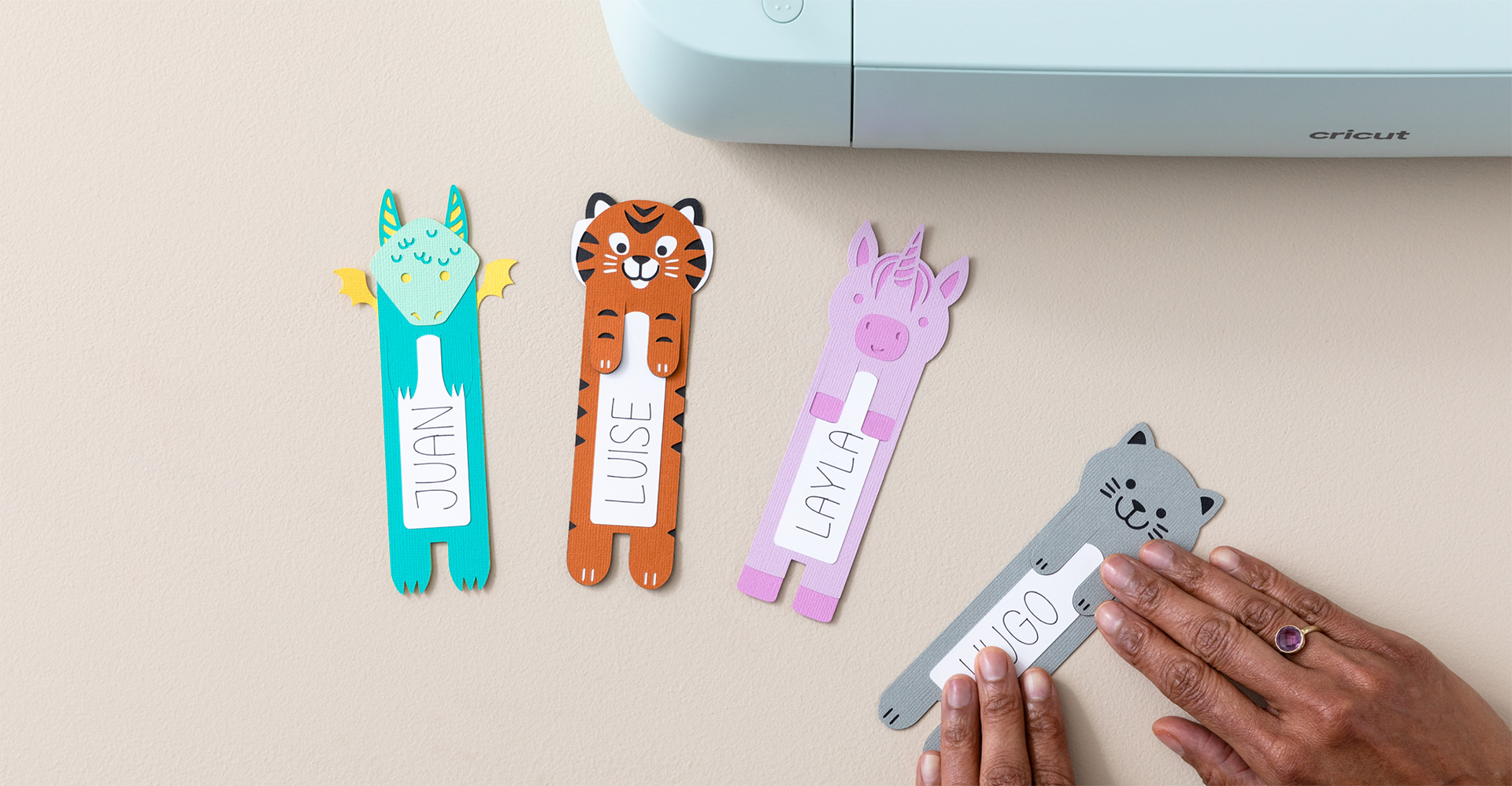 Personalized animal bookmarks for little readers