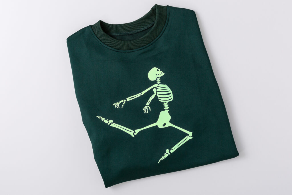 Cricut Glow-in-the-Dark Skeleton shirt