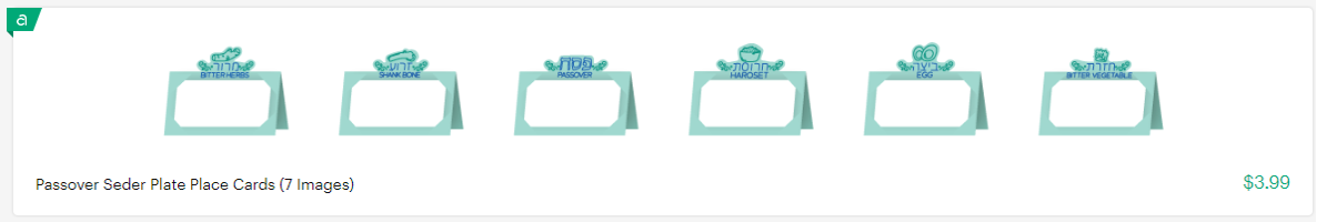 Passover Seder Plate Place Cards image set