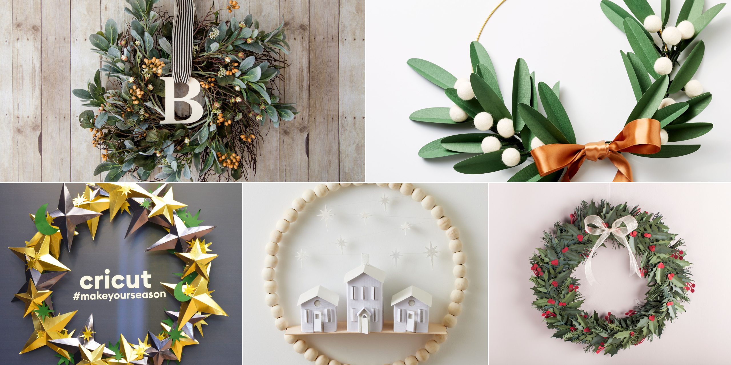 Christmas Wreath Ideas to make with Cricut