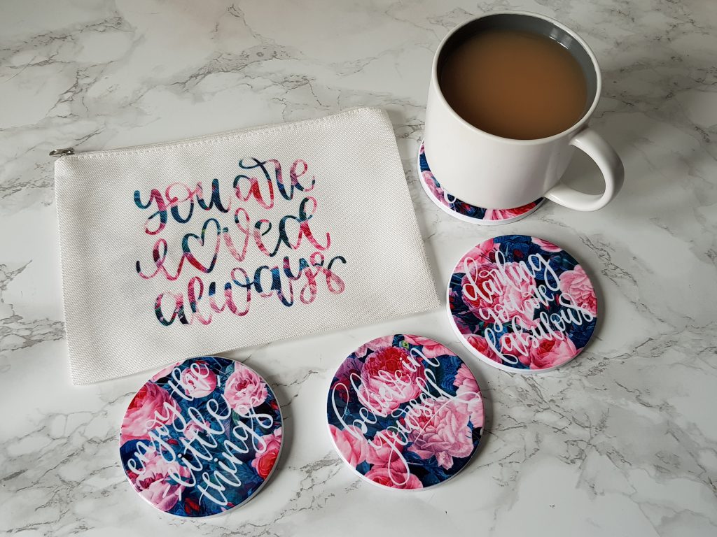 Infusible Ink coasters and bag