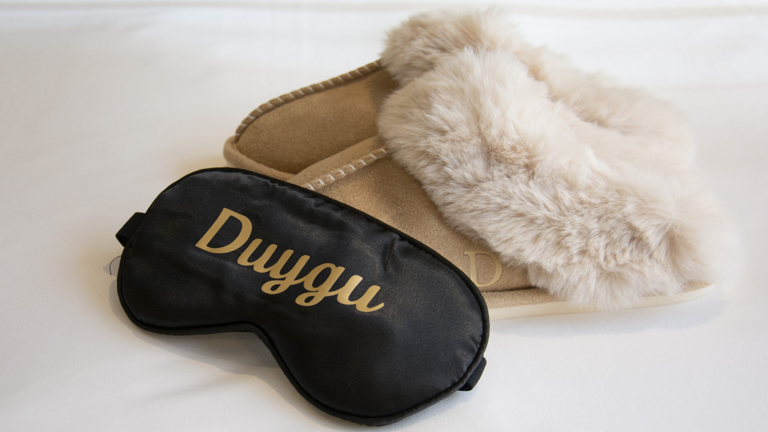 Personalised slippers and sleep mask made with Cricut