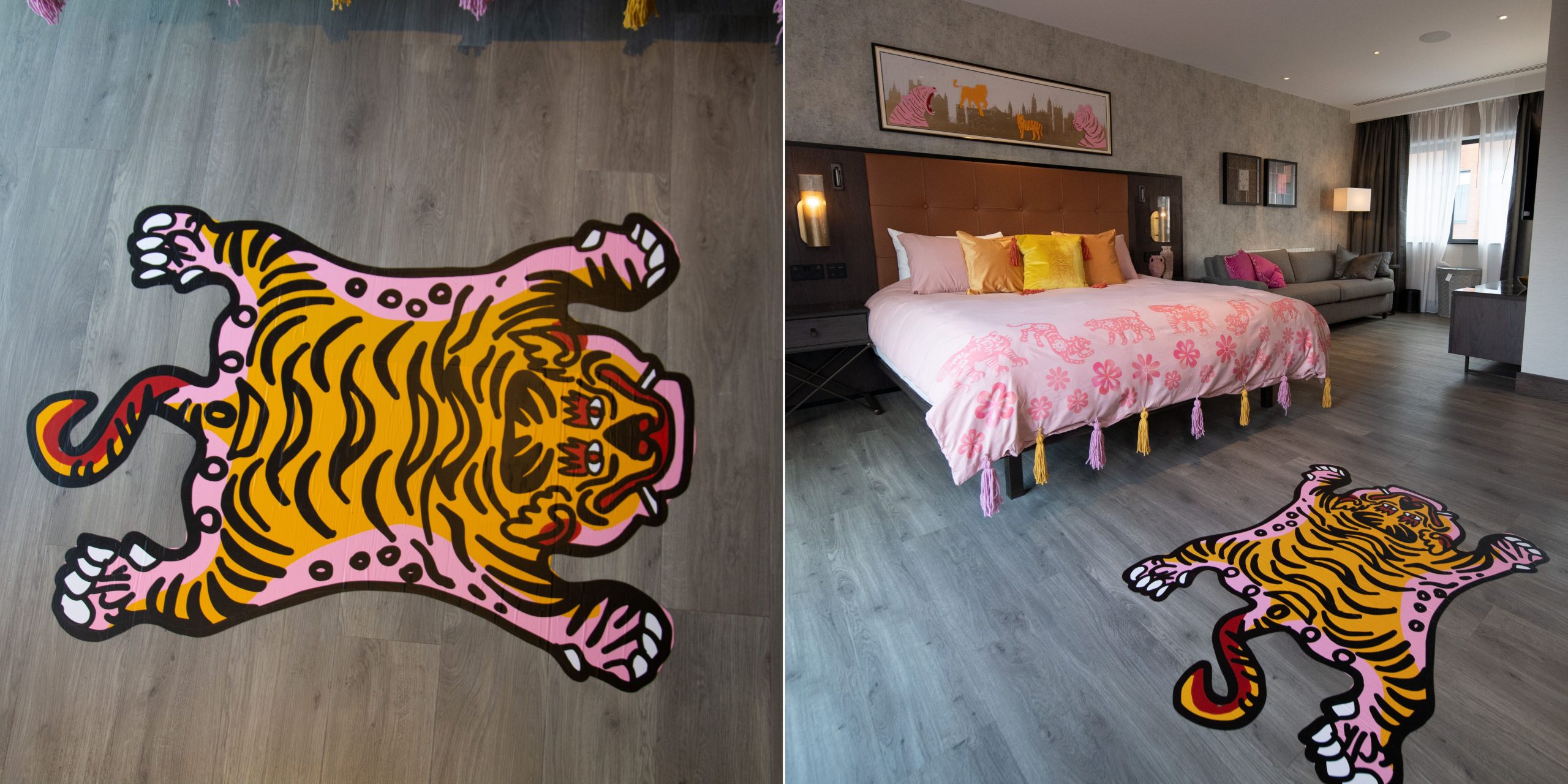 DIY Vinyl Cricut Tiger Rug project for your home