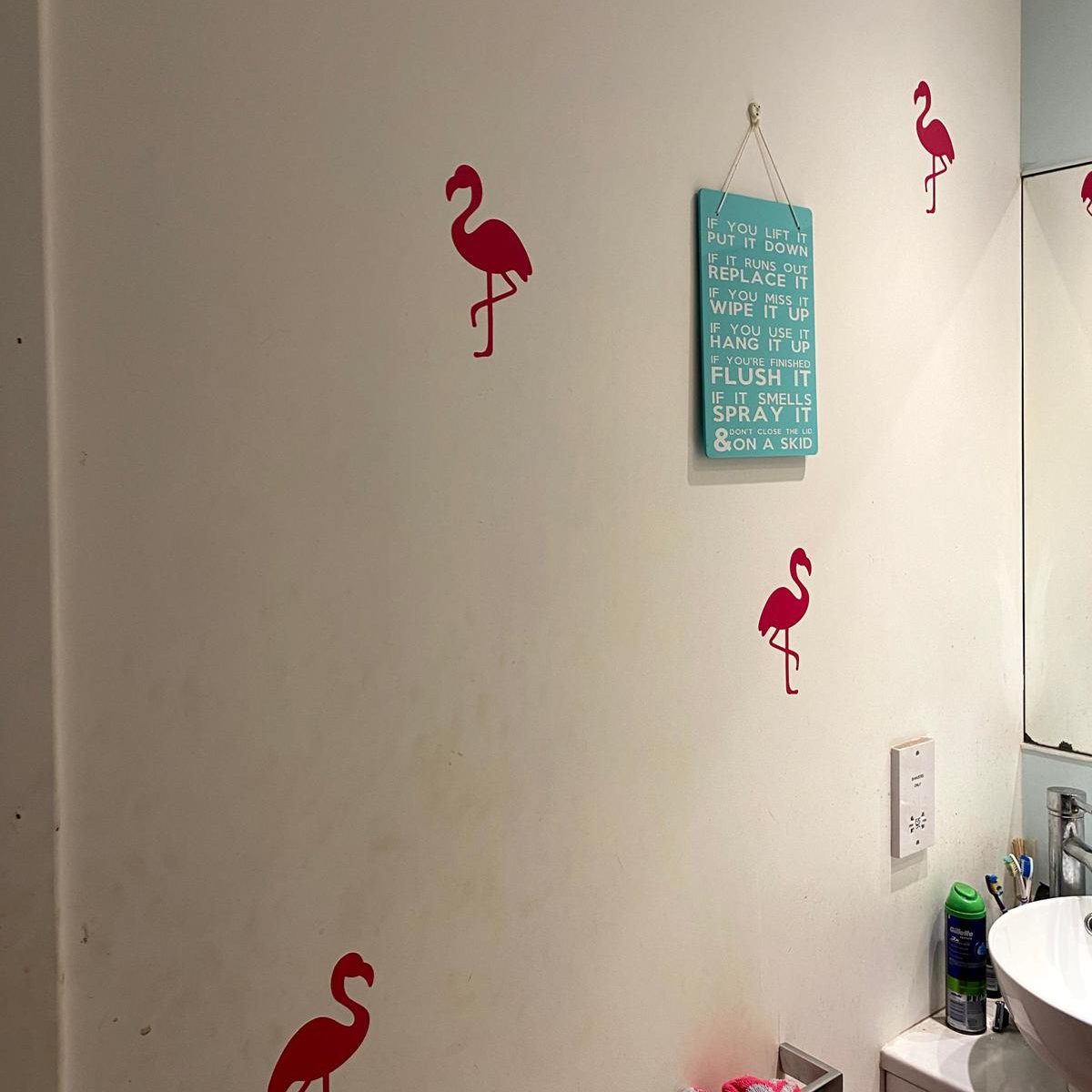 Flamingo vinyl wall decal idea
