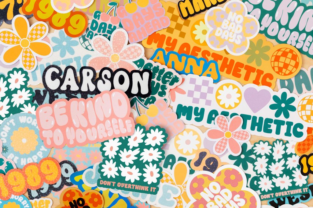 Orange Be Kind Aesthetic Sticker Pack | Art Board Print