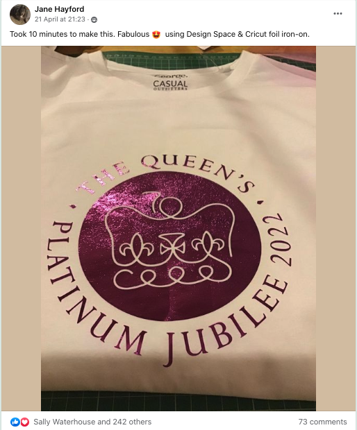 Cricut T shirt with Jubilee emblem