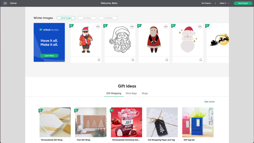 New theme pages feature in Cricut Design Space