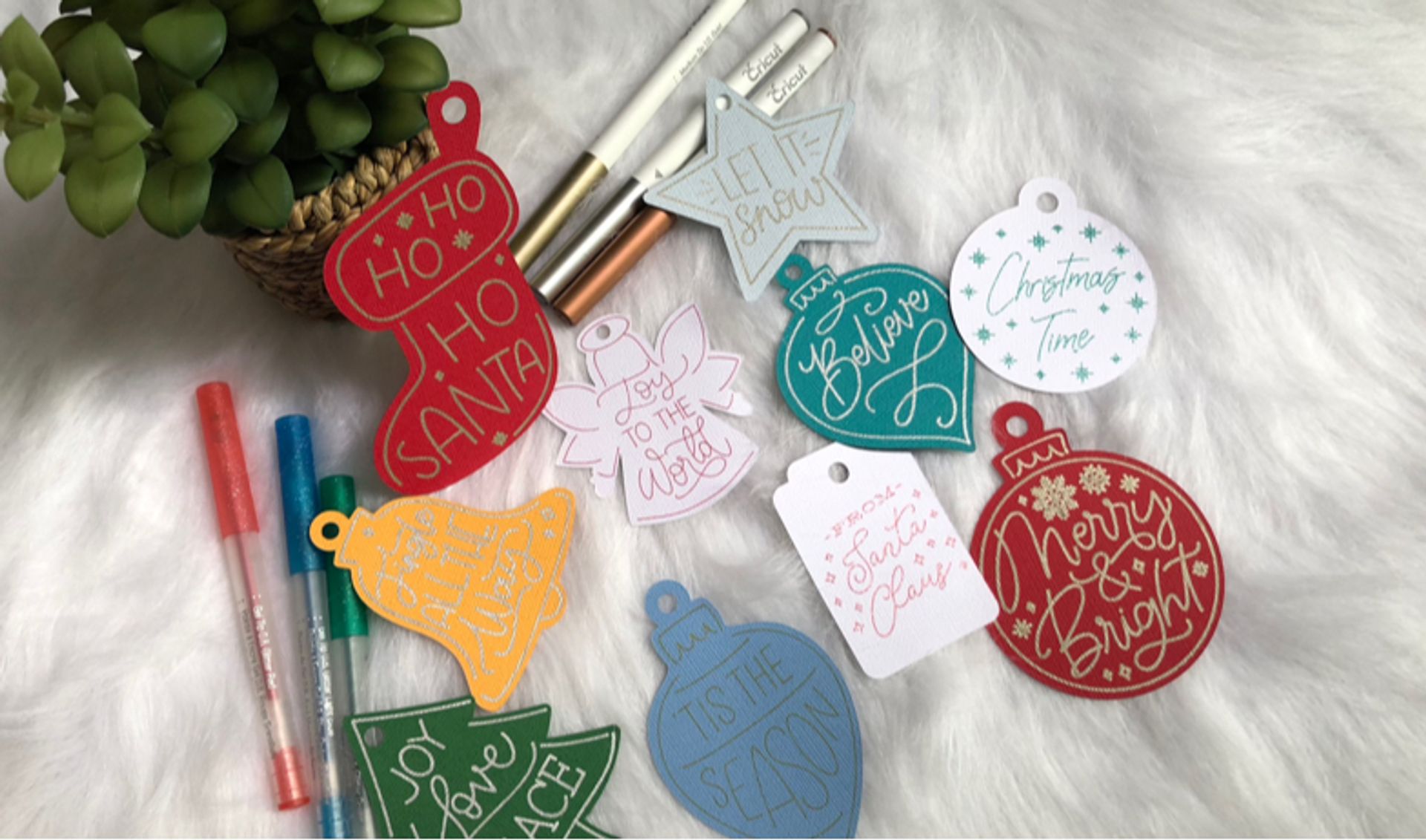 Assorted Glitter Pen and Foiled Gift Tags