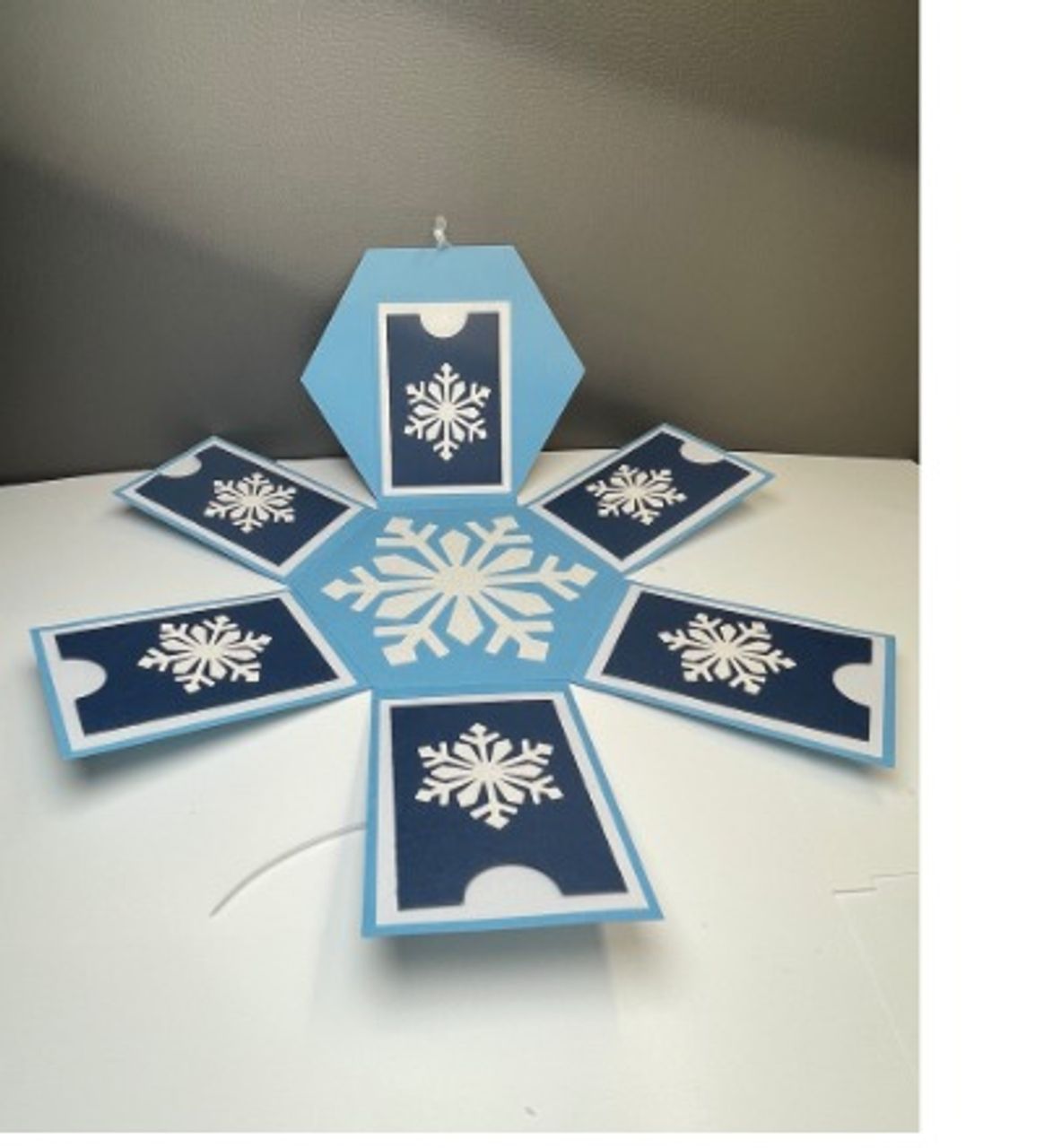Hexagonal Explosion Box Snowflake Gift Card Holder