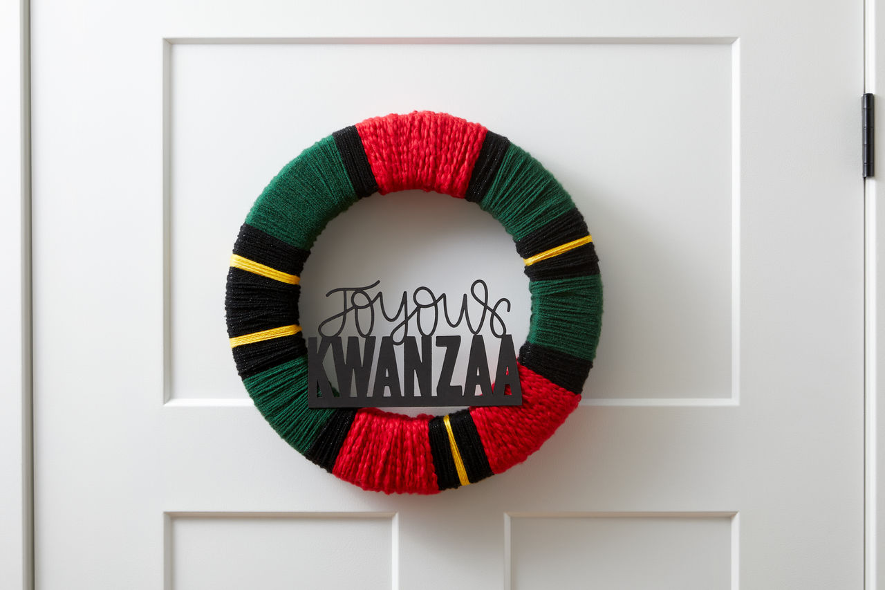 Kwanzaa Yarn Wrapped Wreath