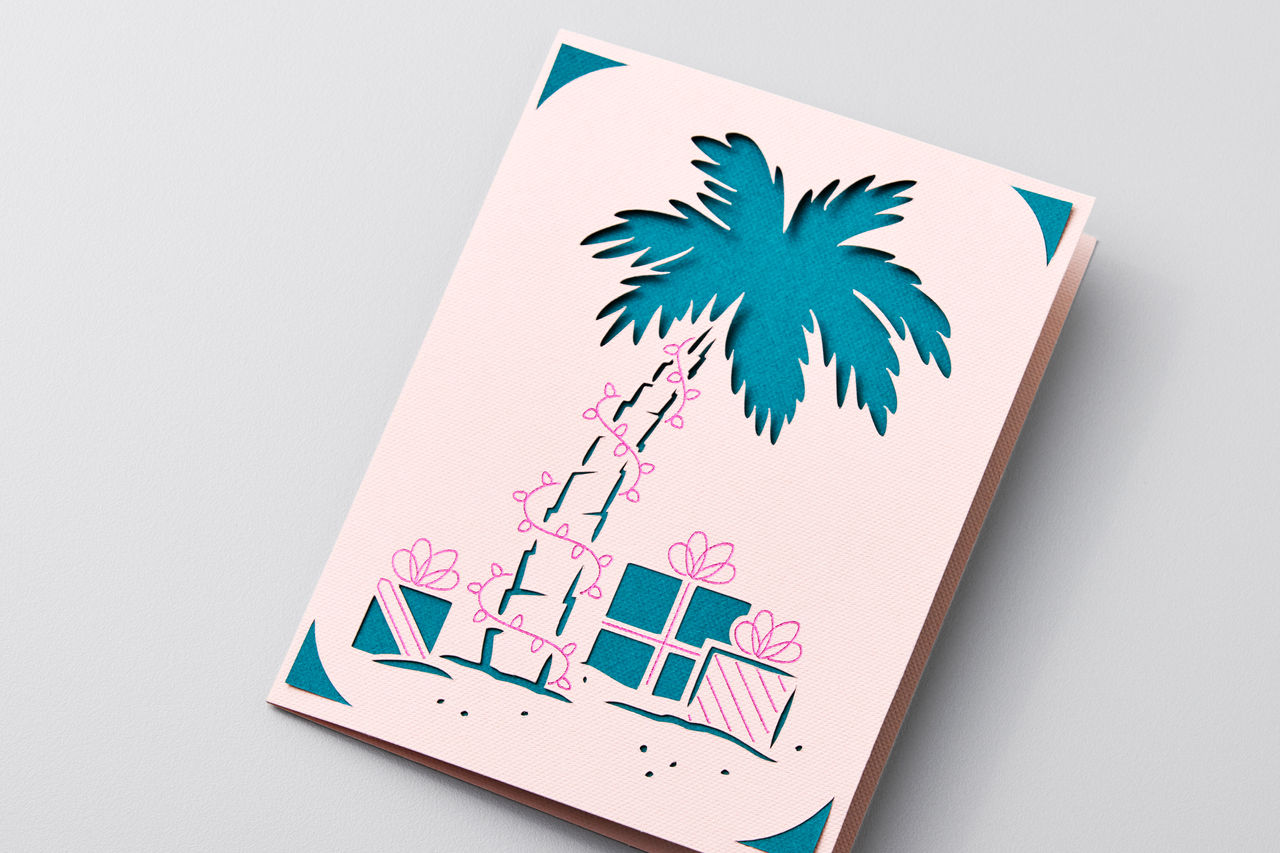 Tropical Palm Tree Christmas Card