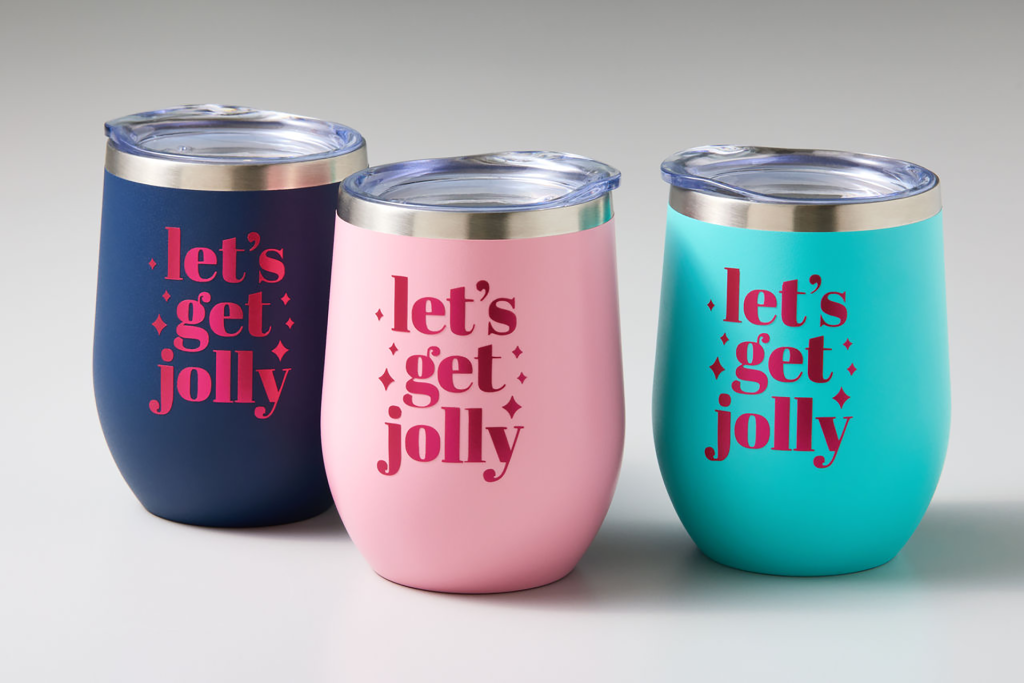 Let's Get Jolly Holiday Wine Tumblers