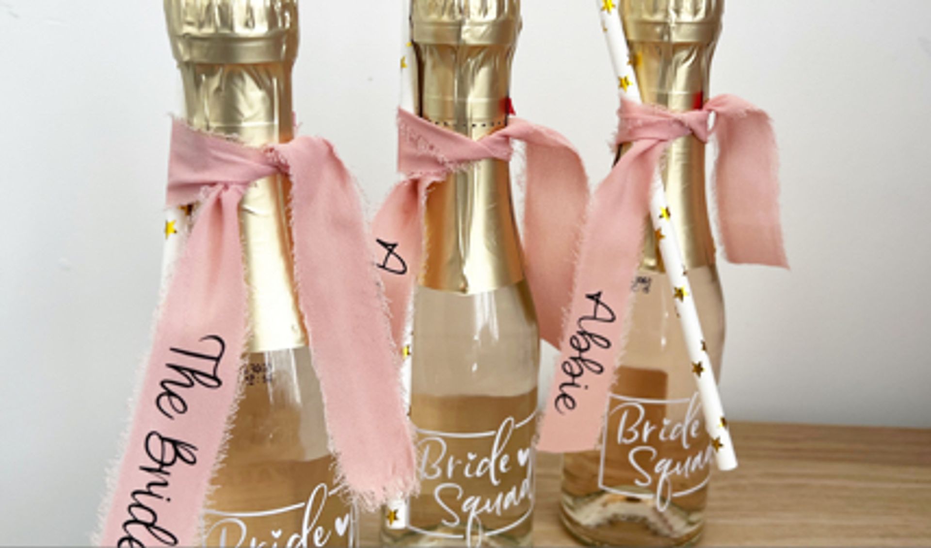 Personalized Champagne Bottles for Bridal Party