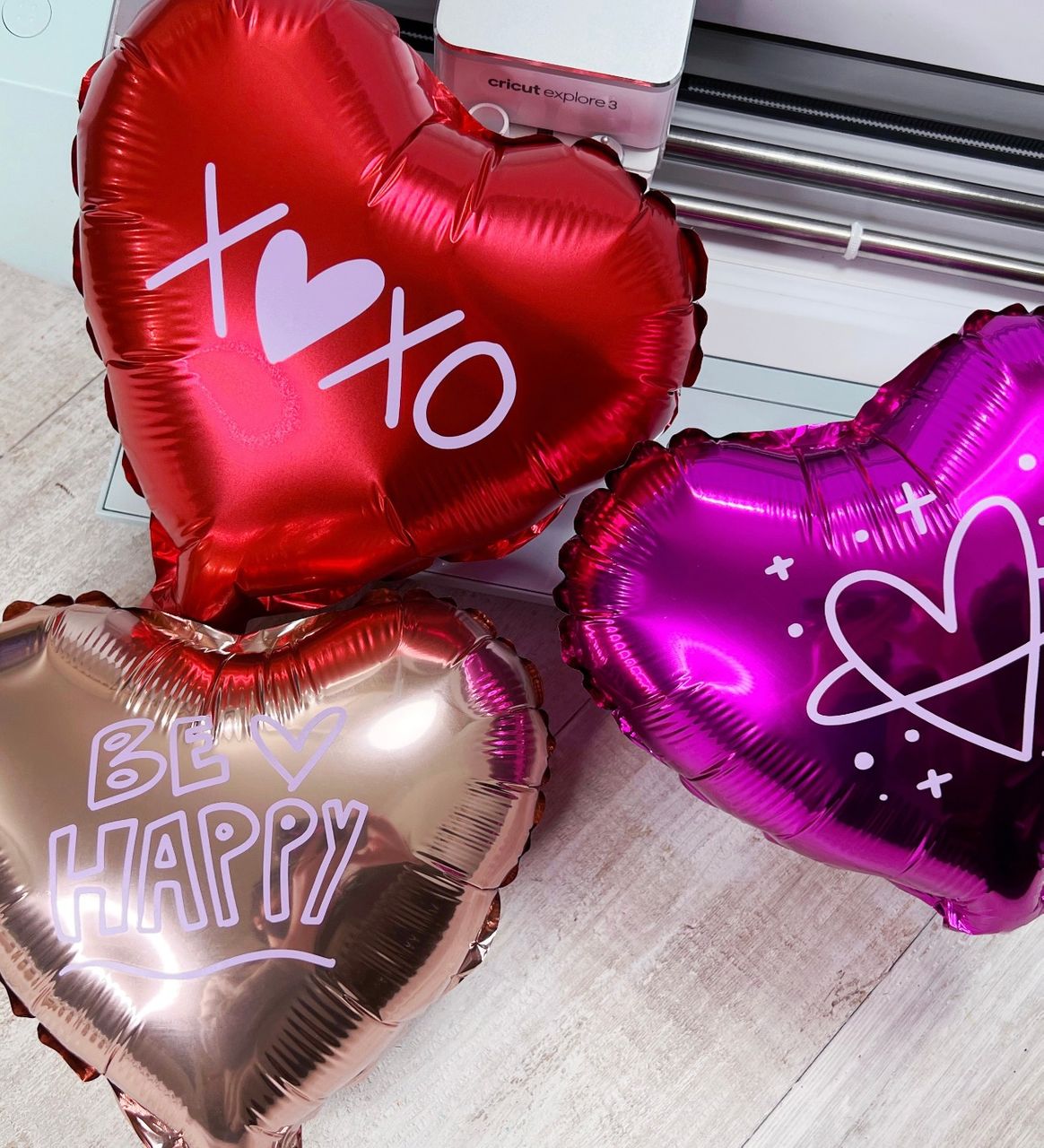 Vinyl Decals on Valentines Day Heart Balloons