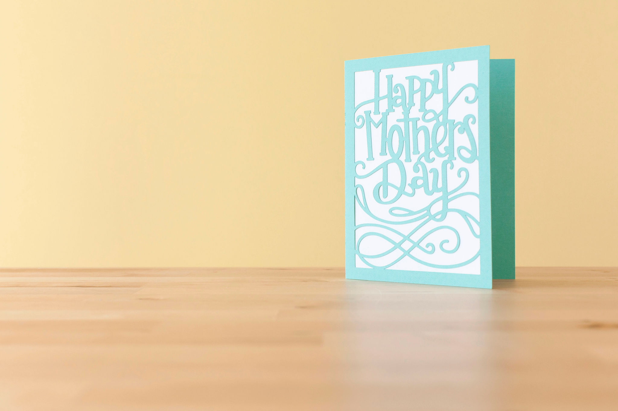 Happy Mother's Day card with white and teal cardstock.