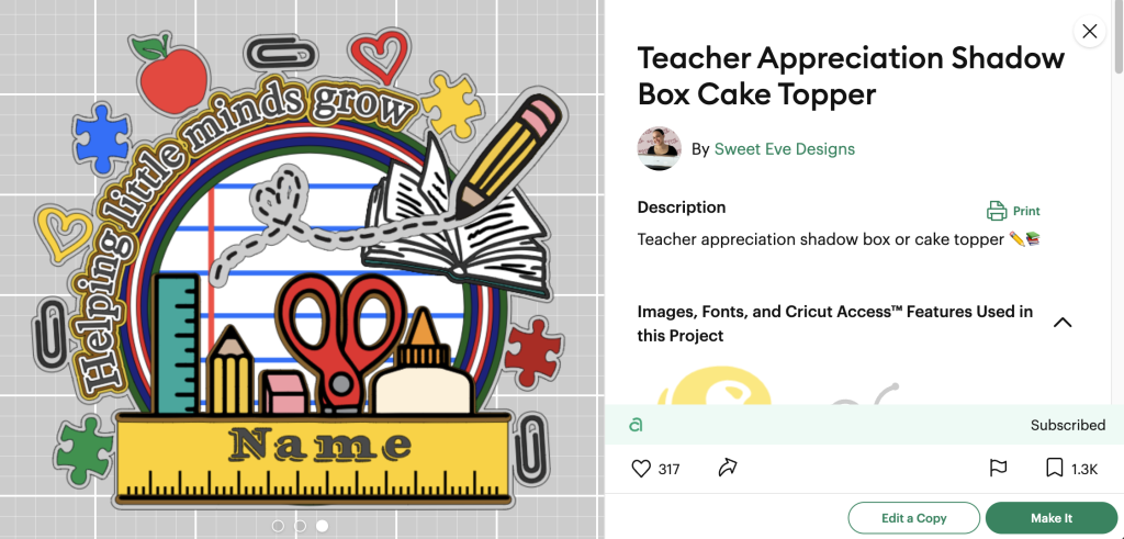 Make a cake topper for a gift for a teacher