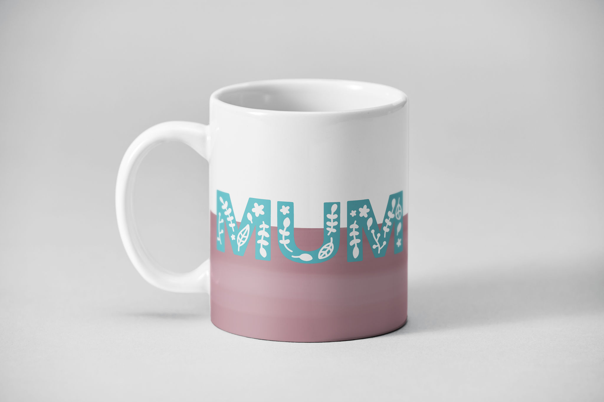 Mug with color block with graphic 