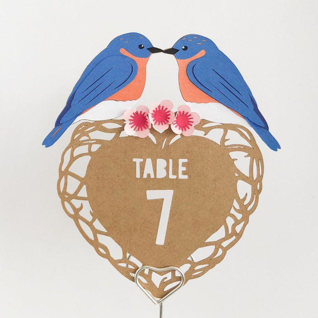Bluebird wedding table numbers