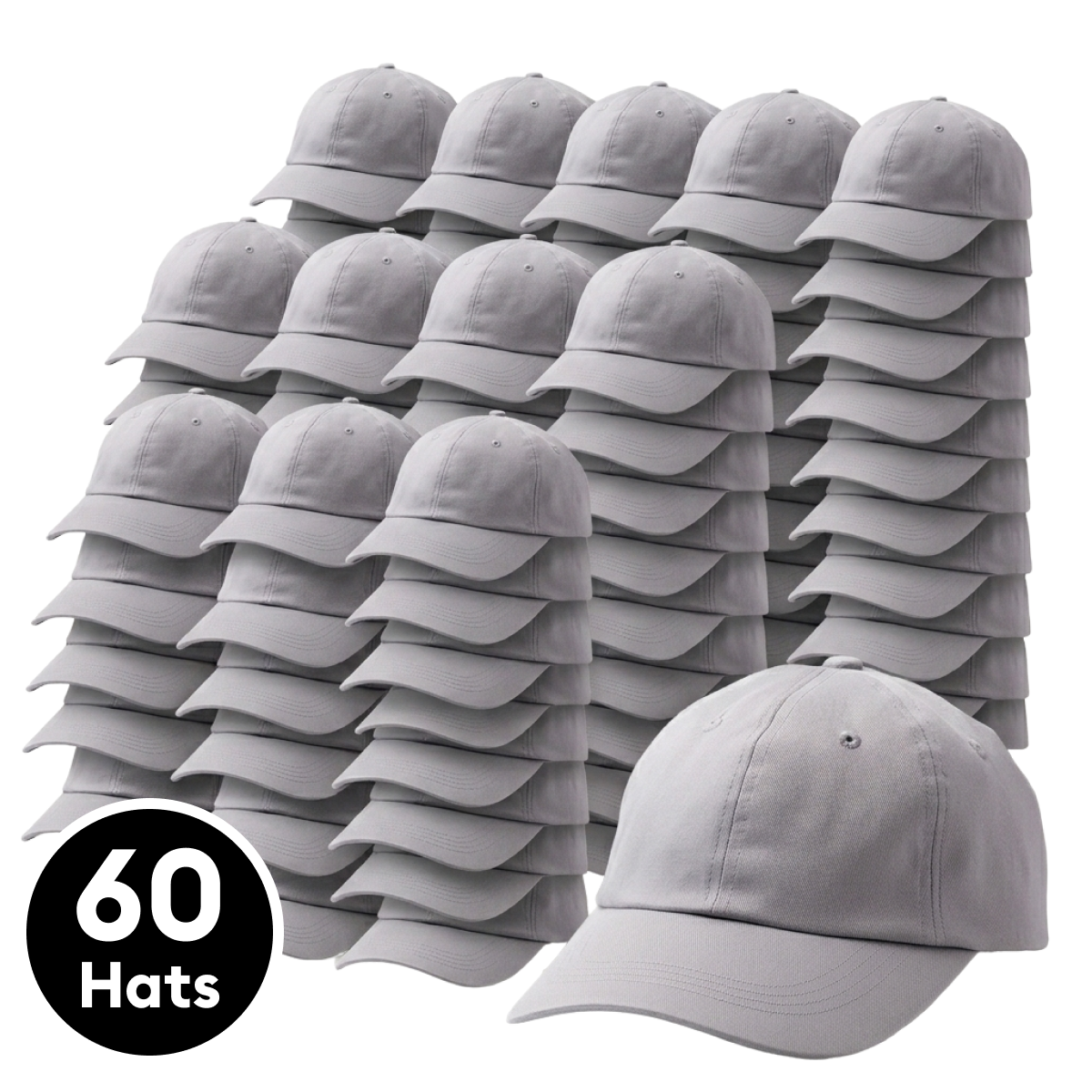 Cricut Ball Cap Hat Blank | Grey (60Count)