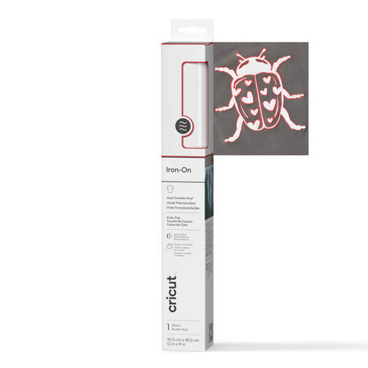 Pop-Farben Iron-On (30,5 x 48,3 cm / 12 x 19 Zoll), White / Red