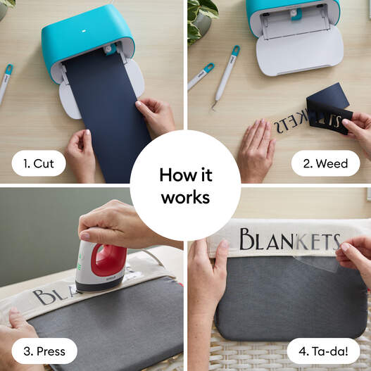 Cricut Joy&trade; Smart Iron-On&trade; Glitzer-B&uuml;gelfolie ohne Schneidematte, Wei&szlig;