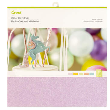 Glitter Cardstock Sampler, Pastel – 12" x 12" 