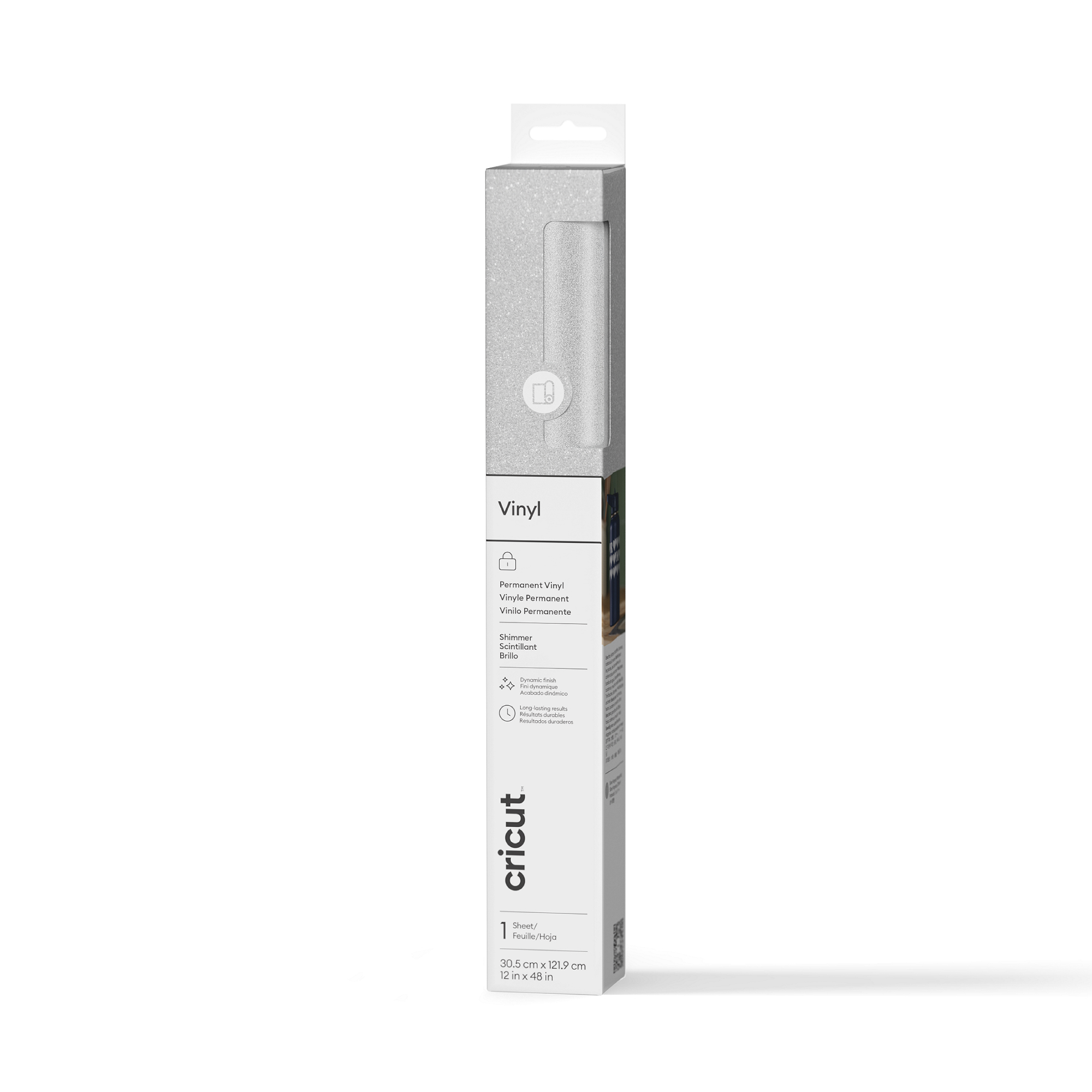 Cricut™ Shimmer Vinyl | Permanent (1.2m / 4 ft) | Silver