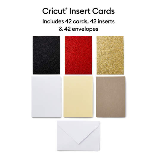 Cricut Insert Cards Glitz and Glam Sampler | R10 42 Count | R40 30 Count |  S40 35 Count DIY Cardstock Crafts with Joy, Explore or Maker, No Glue