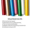 Cricut Joy&trade; Smart Iron-On&trade; B&uuml;gelfolie ohne Schneidematte (14 cm x 1,8 m &ndash; 5,5 Zoll x 6 Fu&szlig;), Knalliges T&uuml;rkisblau