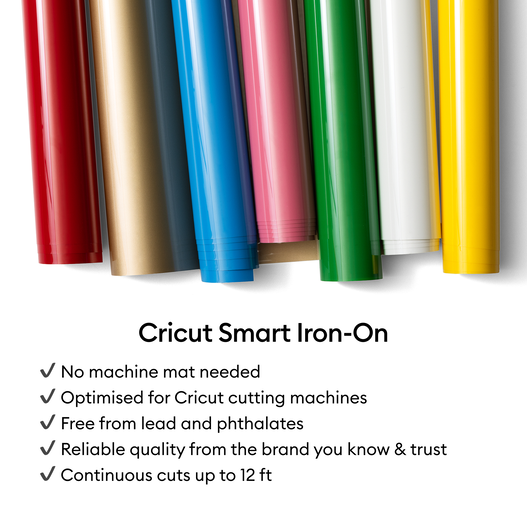 Cricut Joy&trade; Smart Iron-On&trade; B&uuml;gelfolie ohne Schneidematte (14 cm x 1,8 m &ndash; 5,5 Zoll x 6 Fu&szlig;), Knalliges T&uuml;rkisblau