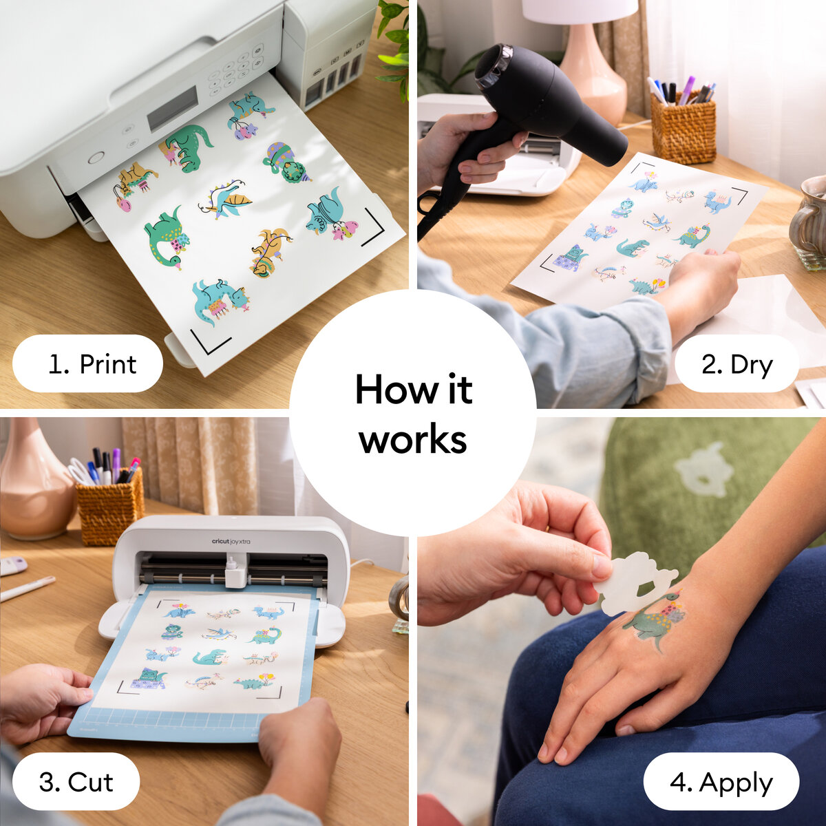 Cricut printable temporary tattoo application graphic