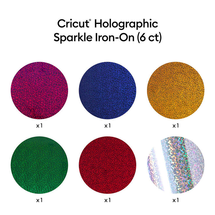 Holographic Sparkle Iron-On Sampler, Ultimate (6 ct) Holographic Sparkle Iron-On Sampler, Ultimate (6 ct)