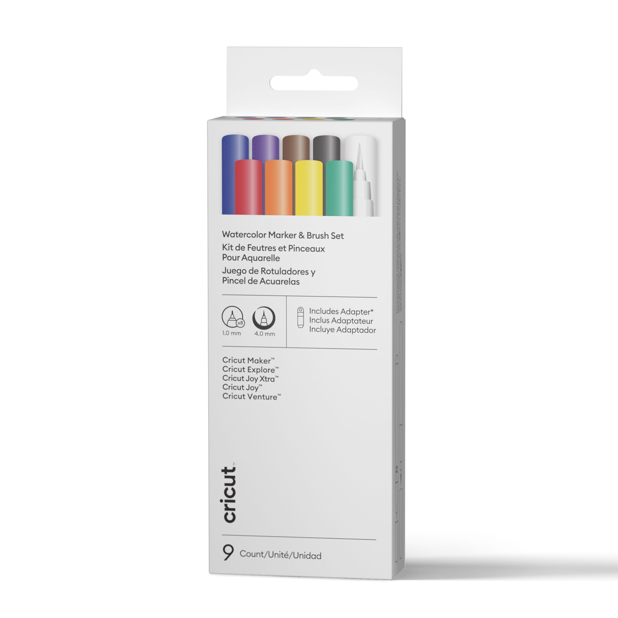 Cricut™ Watercolour Marker & Brushed Brush Set (9 Count) + Adapter