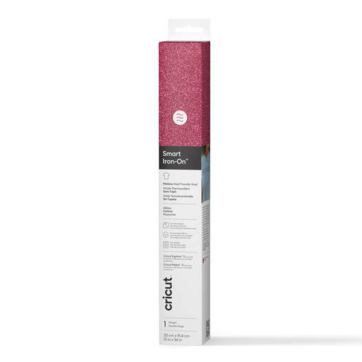 Smart Iron-On&trade; Glitzer &ndash; B&uuml;gelfolie ohne Schneidematte, Pink (33 x 91,4 cm / 13 x 36 Zoll)