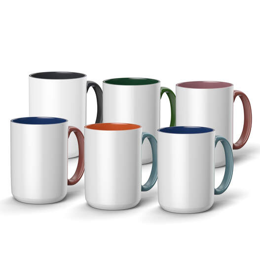 Beveled Ceramic Mug Blank - 15 oz/425 ml (6 ct)