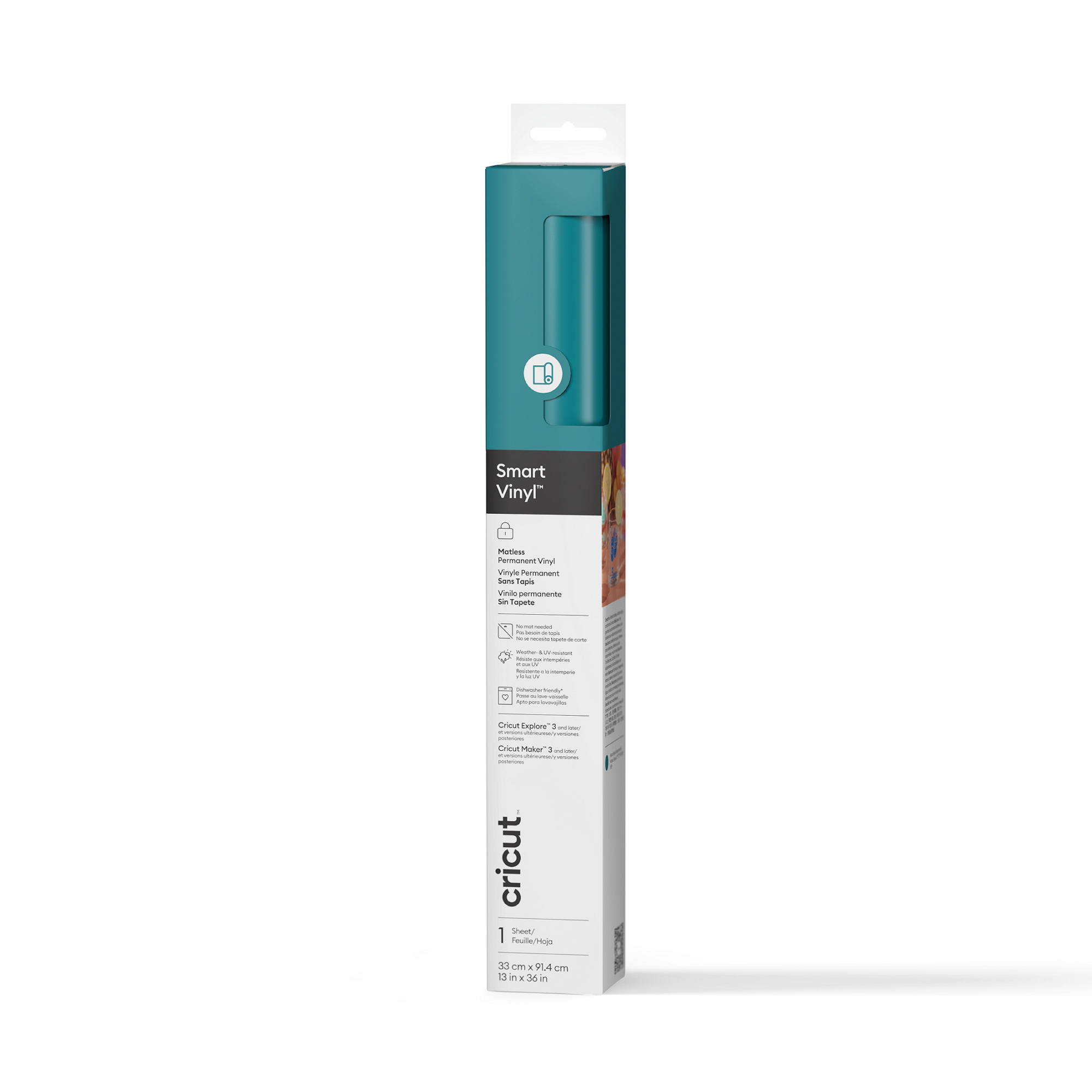 Cricut™ Smart Vinyl™ Matless Permanent Vinyl (0.9m / 3 ft) | Aqua