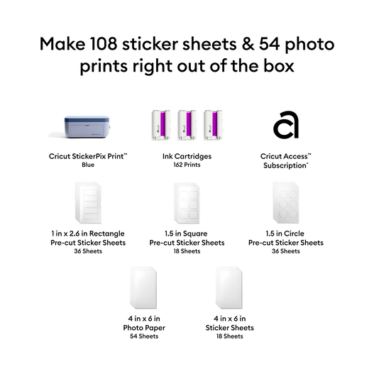 Cricut StickerPix Print&trade; Ultimate-Plus-Bundle + Cricut Access&trade;-Abo