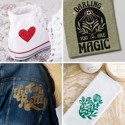 Glitzer Iron-On, Bejeweled-Musterset (6 Stk.)