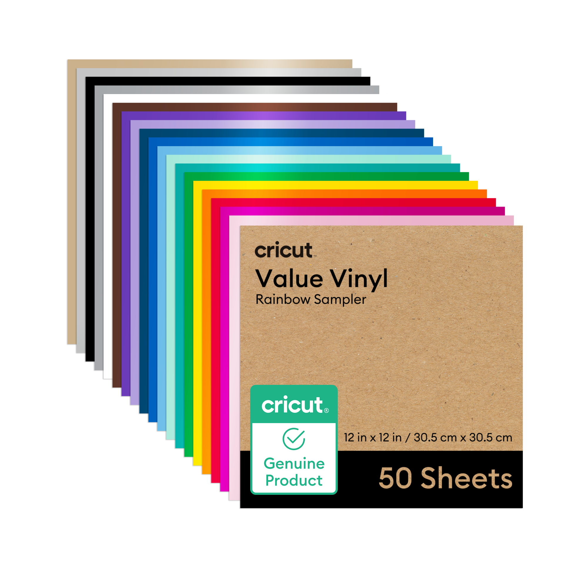 Cricut™ Value Vinyl | Rainbow Sampler | Permanent (50 Count)